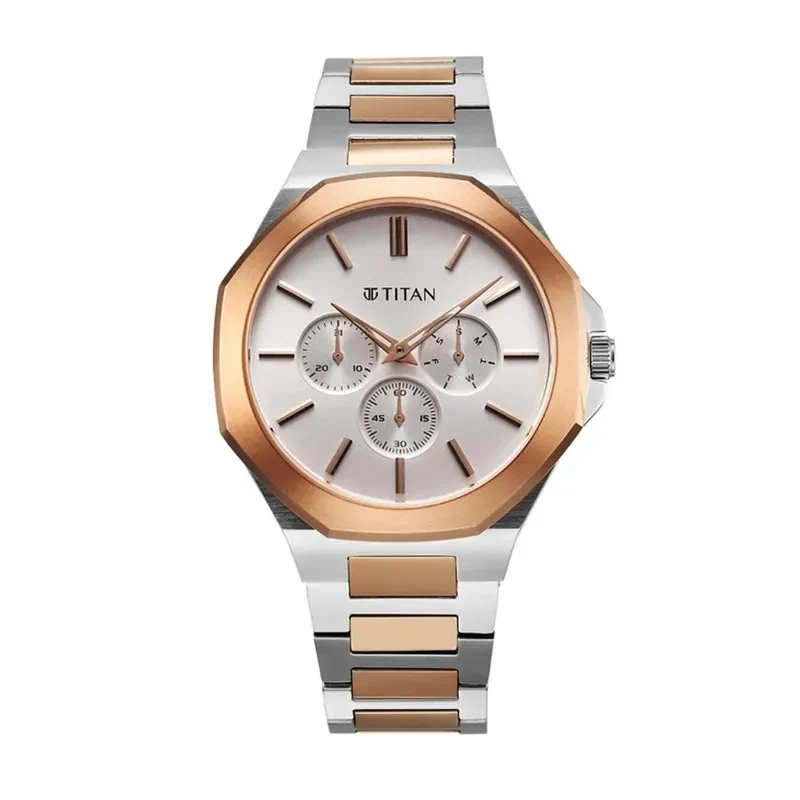 Titan Classic Slim Multifunction Two-tone Men’s Watch- 90198KM01